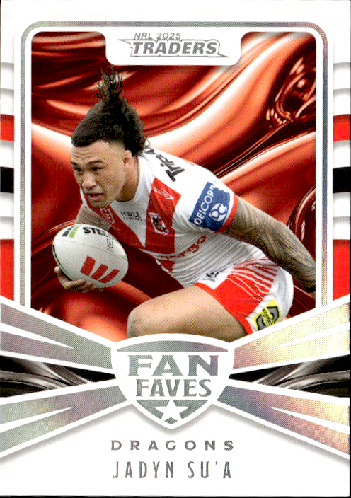 Jadyn Su'A Dragons Fan Faves 2025 NRL Traders Trading Card FF 41/51