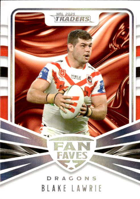 Blake Lawrie Dragons Fan Faves 2025 NRL Traders Trading Card FF 40/51