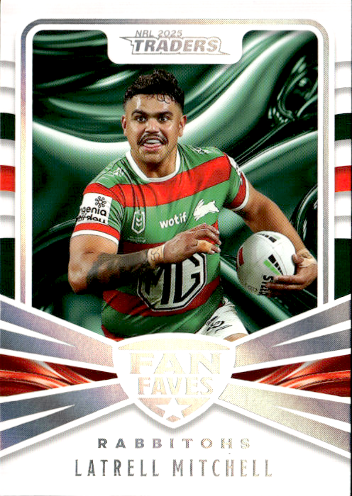 Latrell Mitchell Rabbitohs Fan Faves 2025 NRL Traders Trading Card FF 39/51