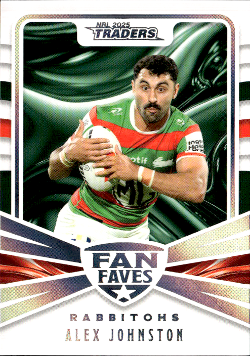 Alex Johnston Rabbitohs Fan Faves 2025 NRL Traders Trading Card FF 38/51
