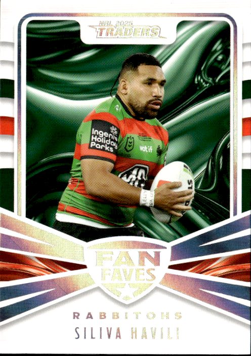 Siliva Havili Rabbitohs Fan Faves 2025 NRL Traders Trading Card FF 37/51