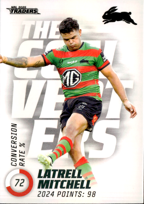 Latrell Mitchell Rabbitohs The Converters 2025 NRL Traders Trading Card TC 13/27