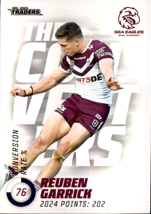 Reuben Garrick Sea Eagles The Converters 2025 NRL Traders Trading Card TC 07/27