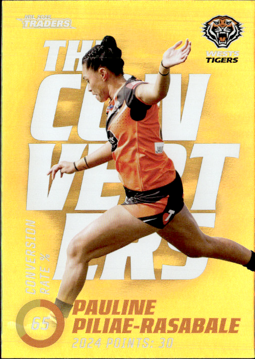 Pauline Piliae-Rasabale West Tigers The Converters Gold 2025 NRL Traders Trading Card TCP 27/27