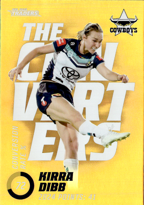Kirra Dibb Cowboys The Converters Gold 2025 NRL Traders Trading Card TCP 23/27