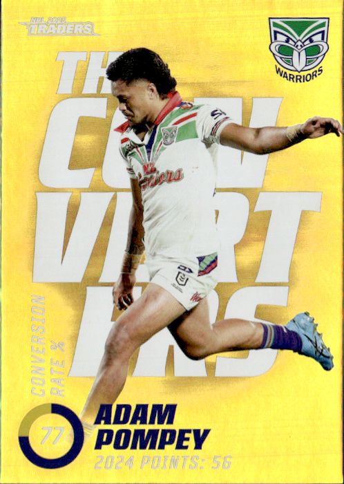 Adam Pompey Warriors The Converters Gold 2025 NRL Traders Trading Card TCP 16/27