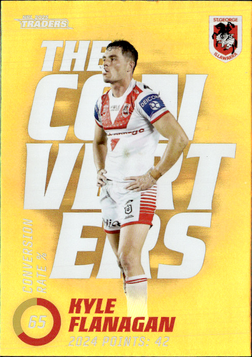 Kyle Flanagan Dragons The Converters Gold 2025 NRL Traders Trading Card TCP 14/27