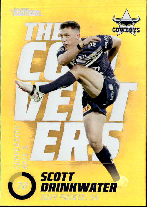 Scott Drinkwater Cowboys The Converters Gold 2025 NRL Traders Trading Card TCP 10/27
