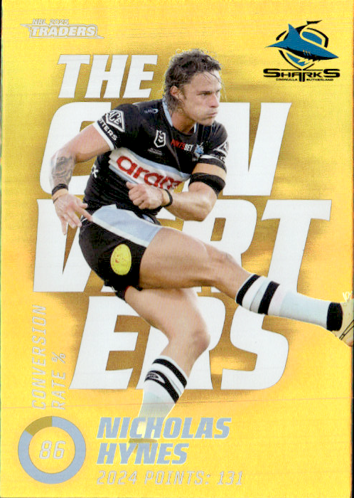 Nicholas Hynes Sharks The Converters Gold 2025 NRL Traders Trading Card TCP 04/27