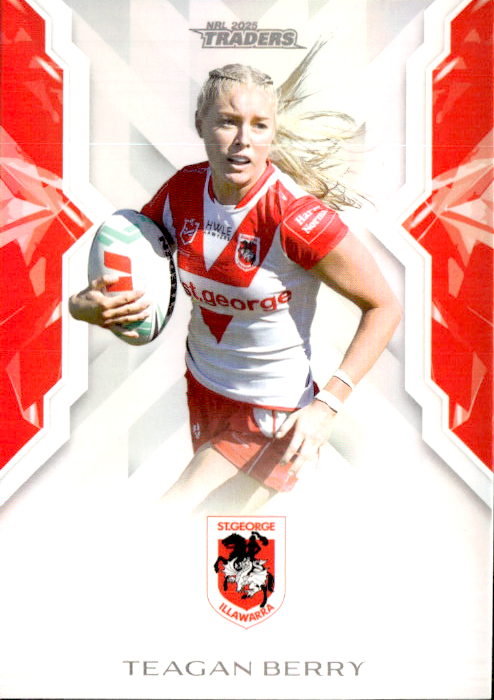 Teagan Berry Dragons NRL Women 2025 NRL Traders Trading Card W 51/70