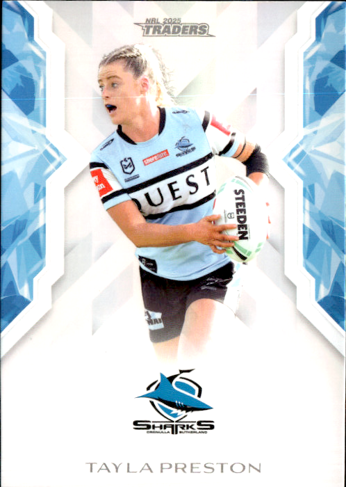 Tayla Preston Sharks NRL Women 2025 NRL Traders Trading Card W 20/70