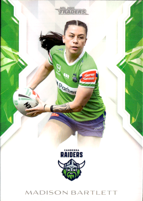 Madison Bartlett Raiders NRL Women 2025 NRL Traders Trading Card W 09/70