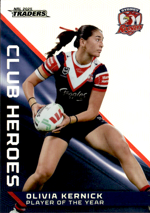 Olivia Kernick Roosters Club Heroes 2025 NRL Traders Trading Card CH 39/44