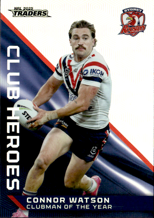 Connor Watson Roosters Club Heroes 2025 NRL Traders Trading Card CH 38/44