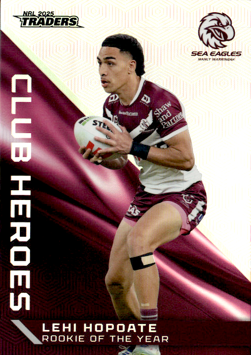 Lehi Hopoate Sea Eagles Club Heroes 2025 NRL Traders Trading Card CH 18/44