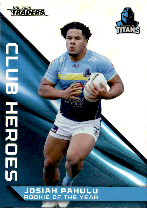 Josiah Pahulu Titans Club Heroes 2025 NRL Traders Trading Card CH 15/44