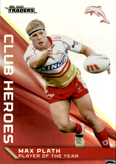 Max Plath Dolphins Club Heroes 2025 NRL Traders Trading Card CH 12/44