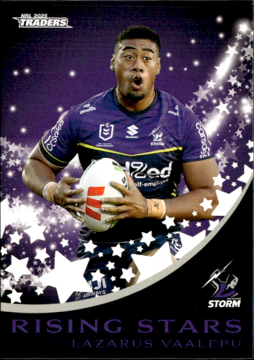 Lazarus Vaalpu Storm Rising Stars 2025 NRL Traders Trading Card RS 24/51