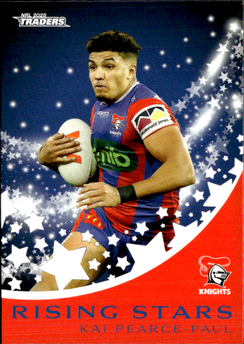 Kai Pearce-Paul Knights Rising Stars 2025 NRL Traders Trading Card RS 25/51
