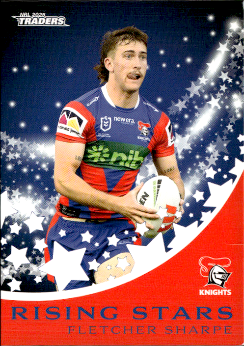 Fletcher Sharpe Knights Rising Stars 2025 NRL Traders Trading Card RS 26/51