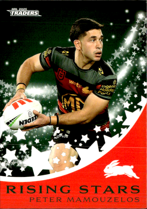 Peter Mamouzelos Rabbitohs Rising Stars 2025 NRL Traders Trading Card RS 38/51