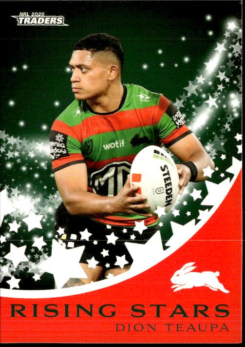 Dion Teaupa Rabbitohs Rising Stars 2025 NRL Traders Trading Card RS 39/51