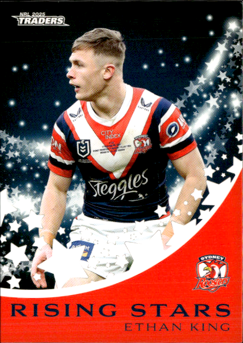 Ethan King Roosters Rising Stars 2025 NRL Traders Trading Card RS 43/51