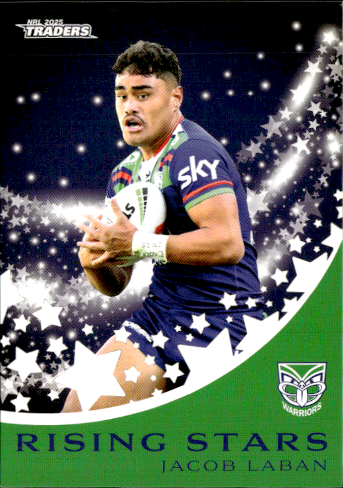 Jacob Laban Warriors Rising Stars 2025 NRL Traders Trading Card RS 46/51
