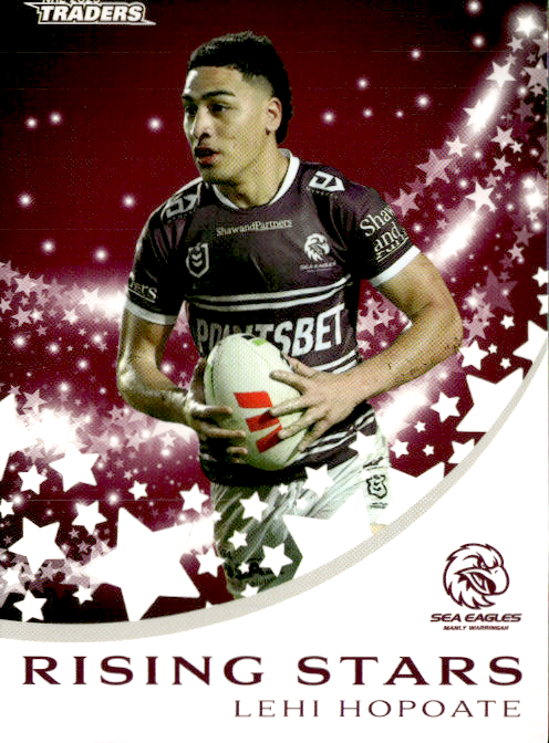 Lehi Hopoate Sea Eagles Rising Stars 2025 NRL Traders Trading Card RS 20/51