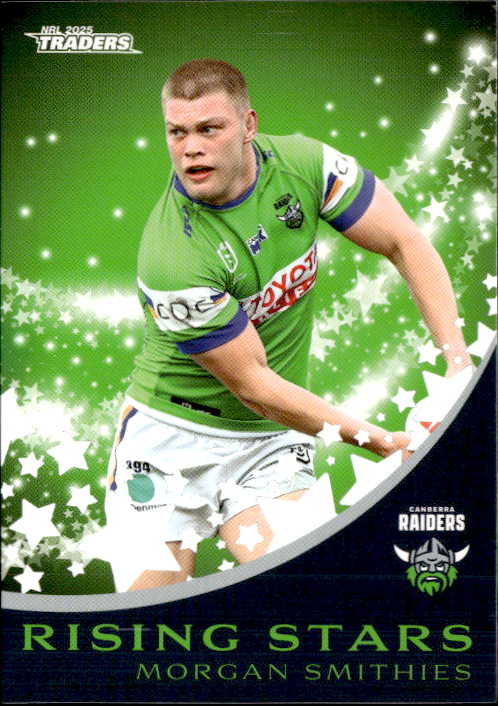 Morgan Smithies Raiders Rising Stars 2025 NRL Traders Trading Card RS 04/51