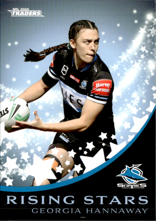 Georgia Hannaway Sharks Rising Stars 2025 NRL Traders Trading Card RS 12/51