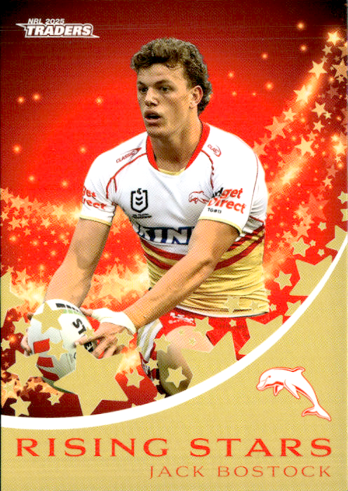 Jack Bostock Dolphins Rising Stars 2025 NRL Traders Trading Card RS 13/51