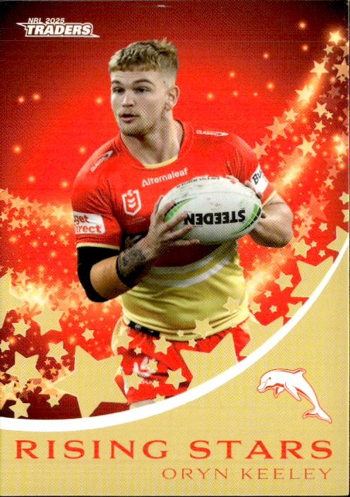 Oryn Keeley Dolphins Rising Stars 2025 NRL Traders Trading Card RS 14/51