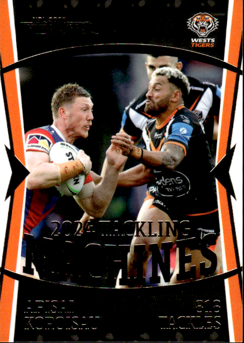 Apisai Koroisau West Tigers 2024 Tackling Machines #123/128 2025 NRL Traders Trading Card TM 17/27