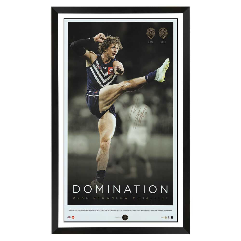 Nat Fyfe Signed Fremantle Dockers Dual Brownlow Medallist Framed Print