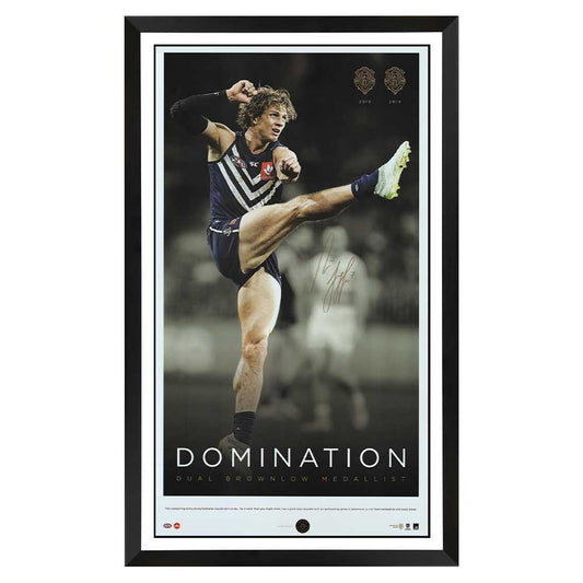 Nat Fyfe Signed Fremantle Dockers Dual Brownlow Medallist Framed Print