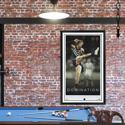 Nat Fyfe Signed Fremantle Dockers Dual Brownlow Medallist Framed Print