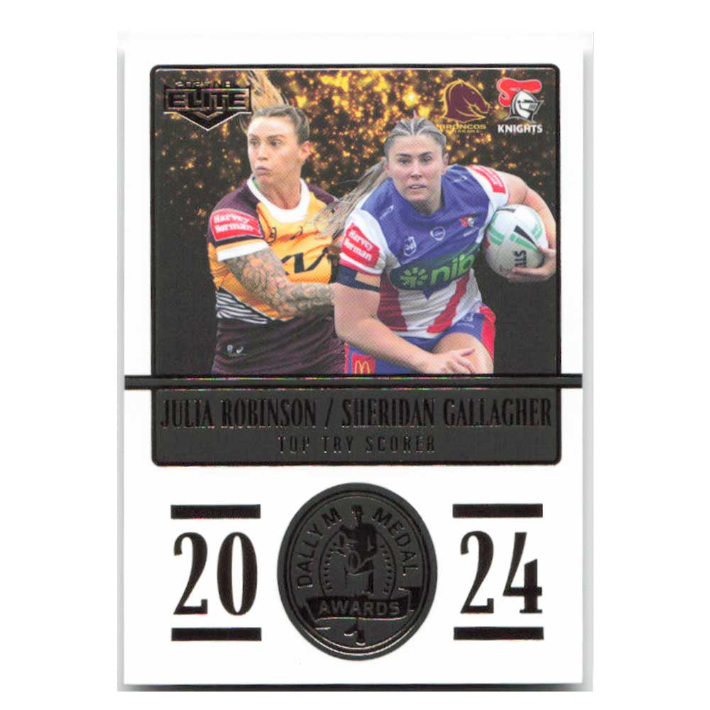 Julia Robinson/ Sheridan Gallagher 2024 Daly M Medal Broncos/ Knights DM34/36 2025 NRL Elite Trading Card
