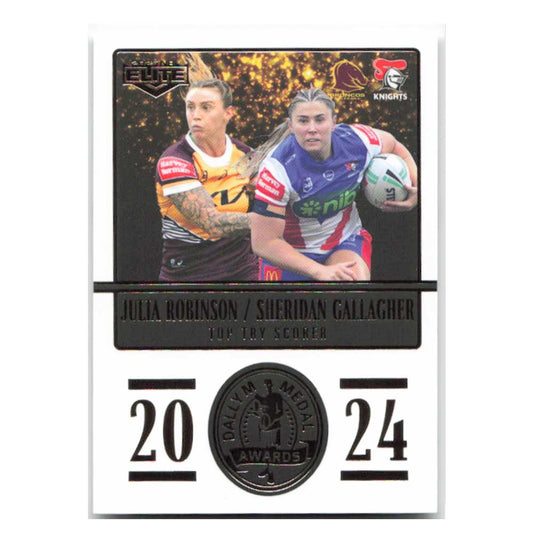 Julia Robinson/ Sheridan Gallagher 2024 Daly M Medal Broncos/ Knights DM34/36 2025 NRL Elite Trading Card