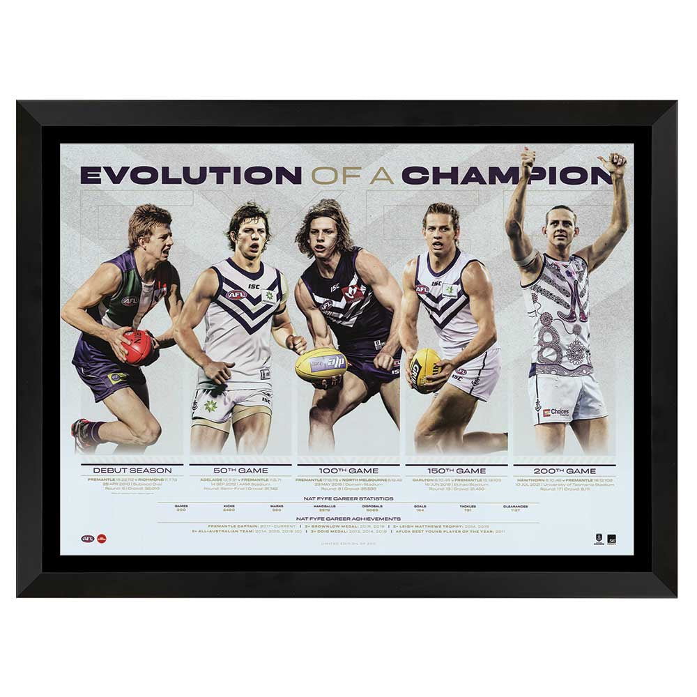 Nat Fyfe Fremantle Dockers Evolution of a Champion Framed Print