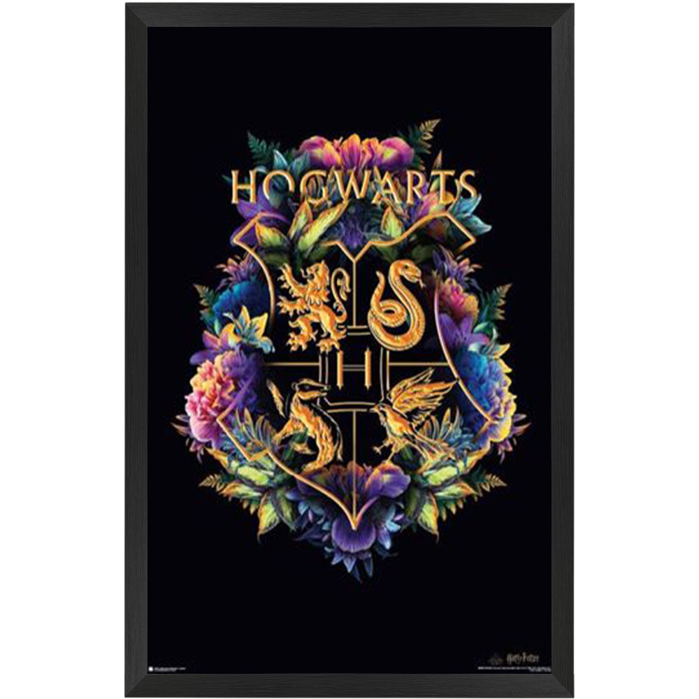 Harry Potter Floral Crest Framed