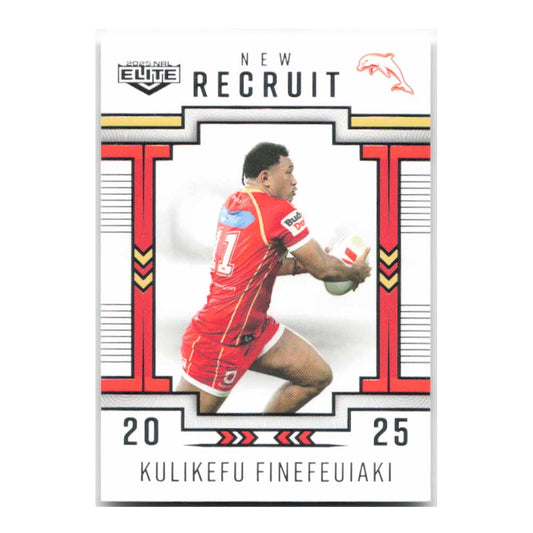 Kulikefu Finefeuiaki New Recruit Dolphins NR09/38 2025 NRL Elite Trading Card