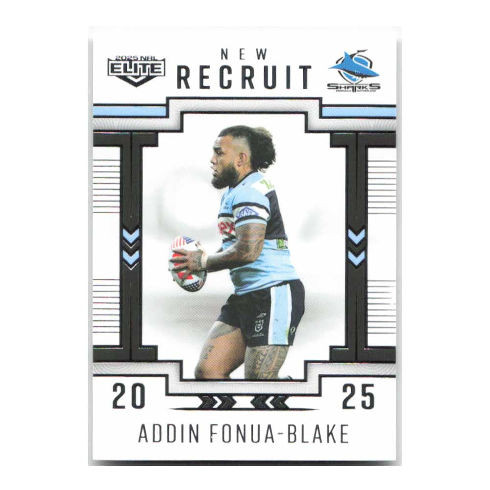 Addin Fonua-Blake New Recruit Sharks NR07/38 2025 NRL Elite Trading Card