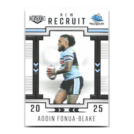 Addin Fonua-Blake New Recruit Sharks NR07/38 2025 NRL Elite Trading Card