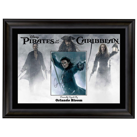 Pirates Of The Caribbean Orlando Bloom Signed 8x10 Photo 2 Framed