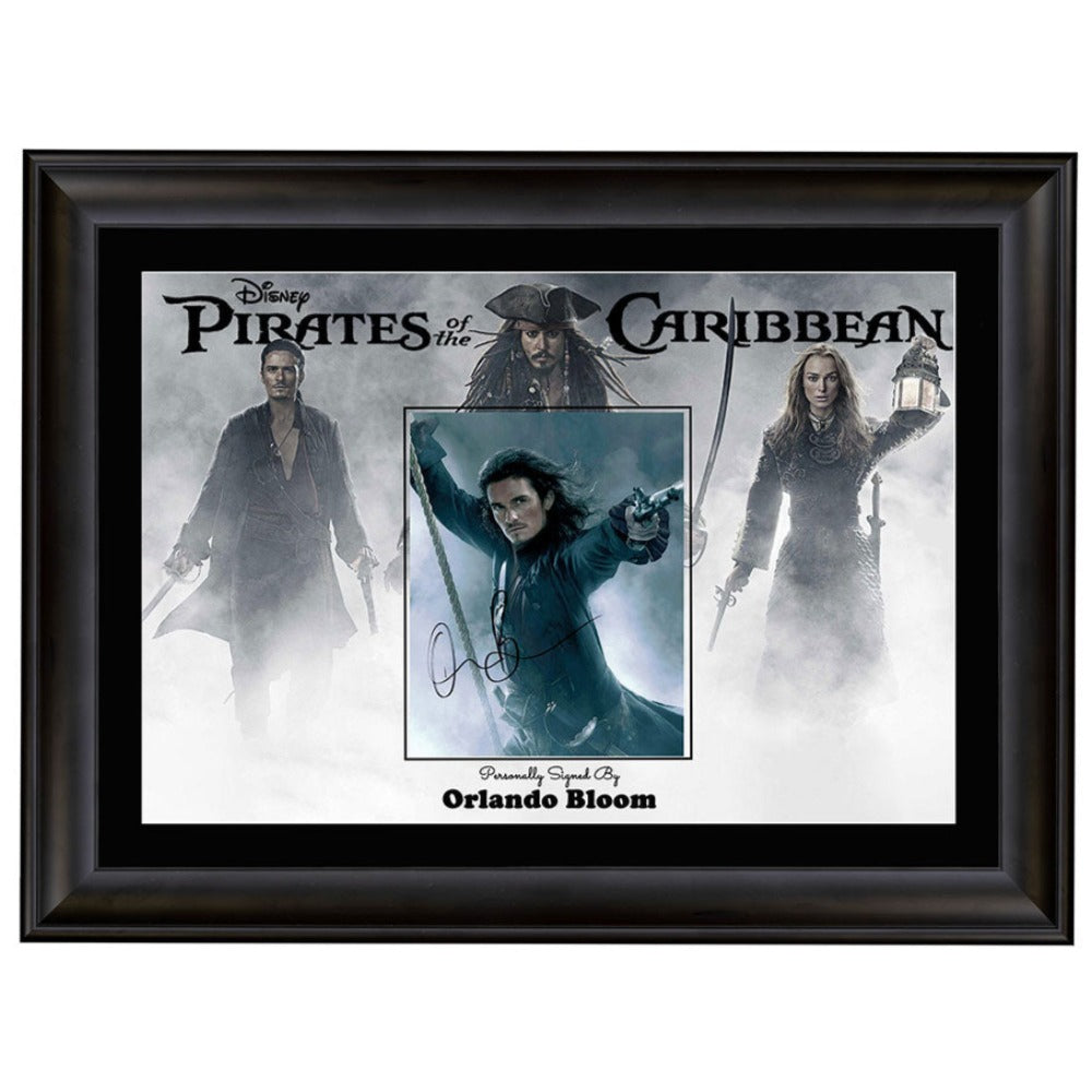 Pirates Of The Caribbean Orlando Bloom Signed 8x10 Photo 2 Framed