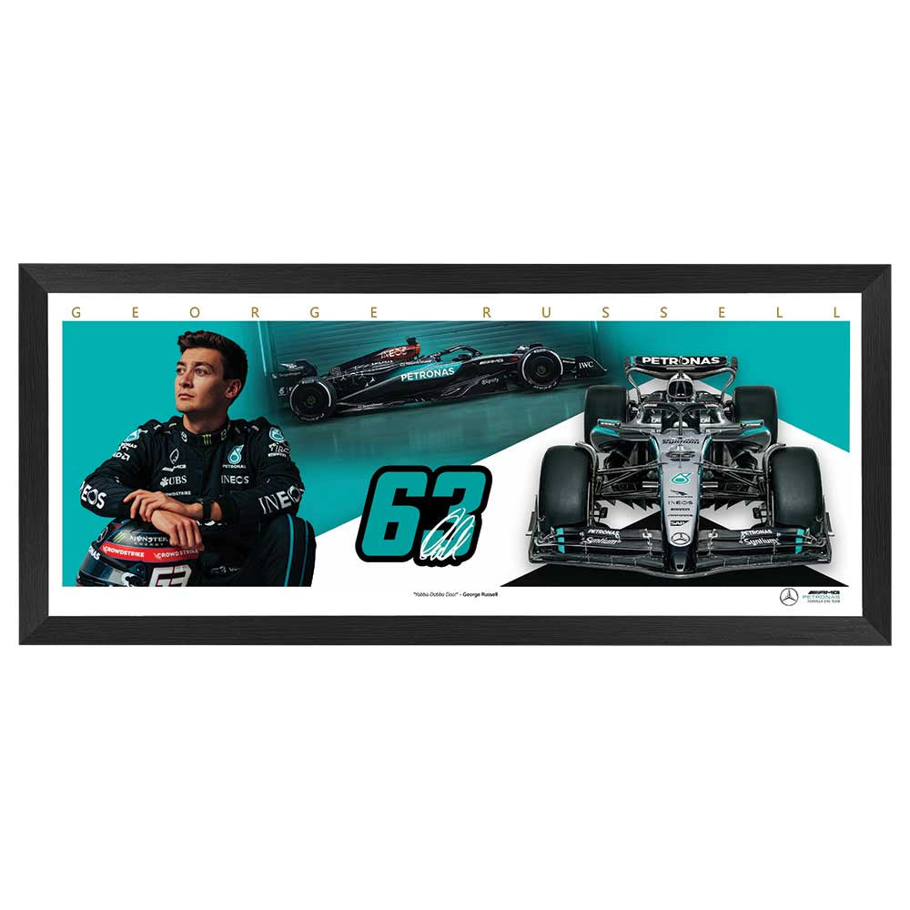 Formula 1 George Russell Mercedes Mini Wings Print Framed