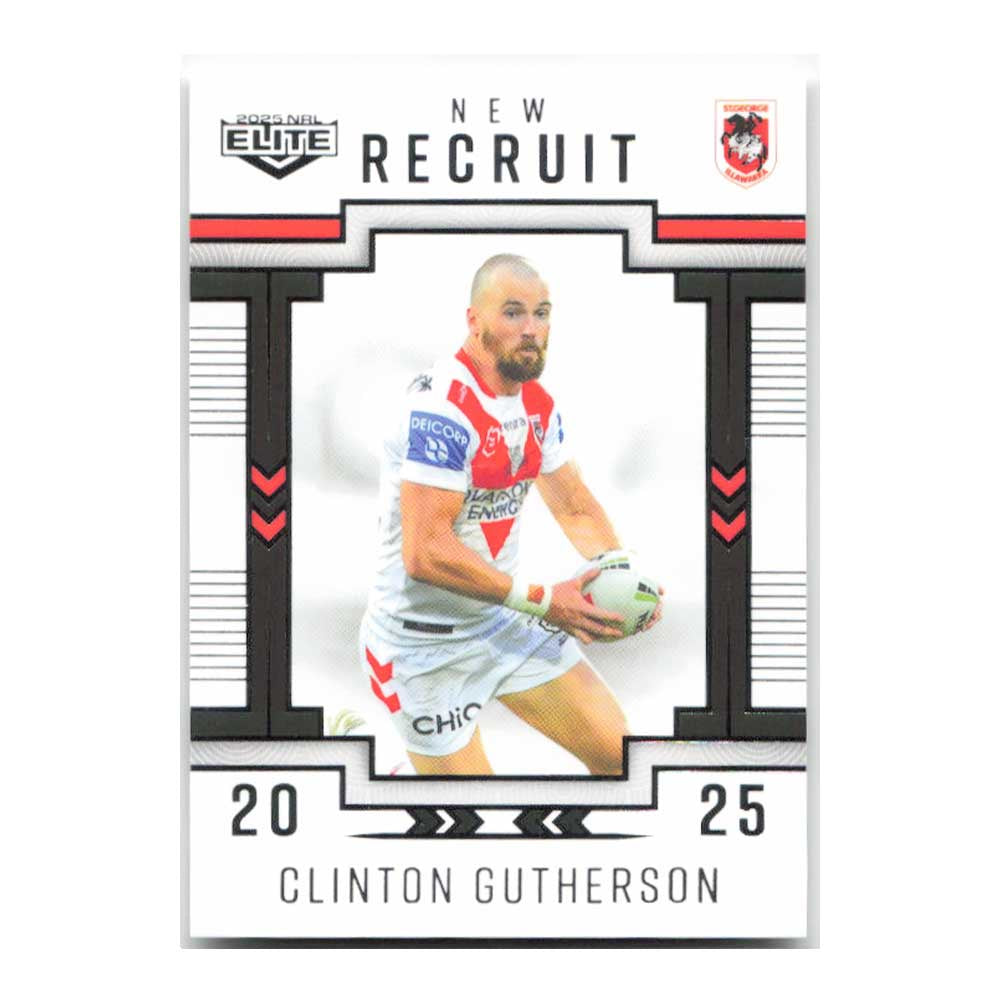 Clinton Gutherson New Recruit Dragons NR25/38 2025 NRL Elite Trading Card