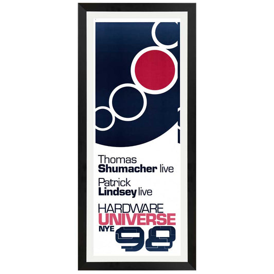 Hardware Universe NYE 98 - Vintage Event Daybill Poster Framed
