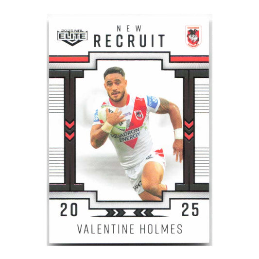 Valentine Holmes New Recruit Dragons NR26/38 2025 NRL Elite Trading Card